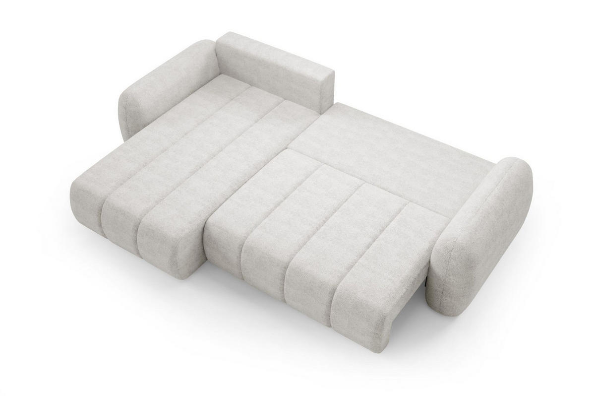 ECKSOFA Caria Mit Schlaffunktion - Weiß, Holzwerkstoff/Textil (304/190cm) - Fun Möbel