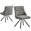 ESSZIMMERSTUHL SERINA 2er-Set - Dunkelgrau/Schwarz, Textil/Metall (49/83/62cm) - DUBI Möbel