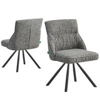 ESSZIMMERSTUHL SERINA 2er-Set - Dunkelgrau/Schwarz, Textil/Metall (49/83/62cm) - DUBI Möbel