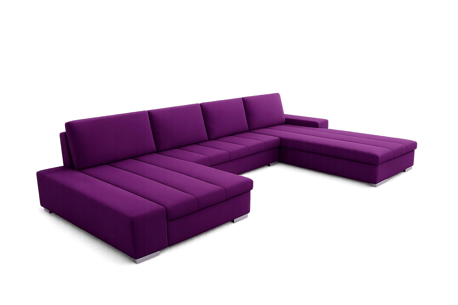 WOHNLANDSCHAFT VERONA U-Form mit Schlaffunktion, Bettkasten und Wellenfederung – Großzügiges Ecksofa 387 cm - Violett, Kunststoff (387/85/213cm) - Wohnideebilder