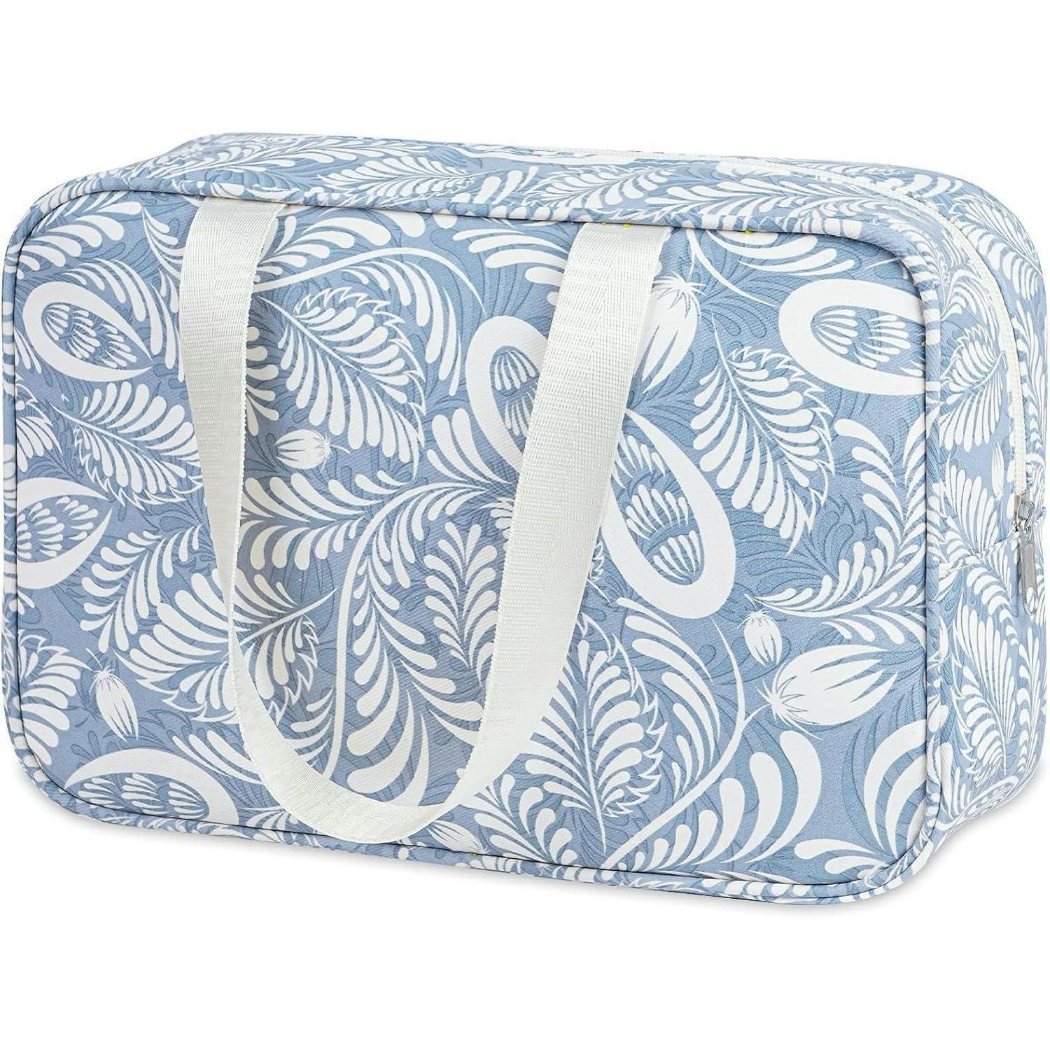 KULTURBEUTEL Blaues Blatt 30 x 20 x 12 cm - Multicolor, Textil (1/1/2cm)