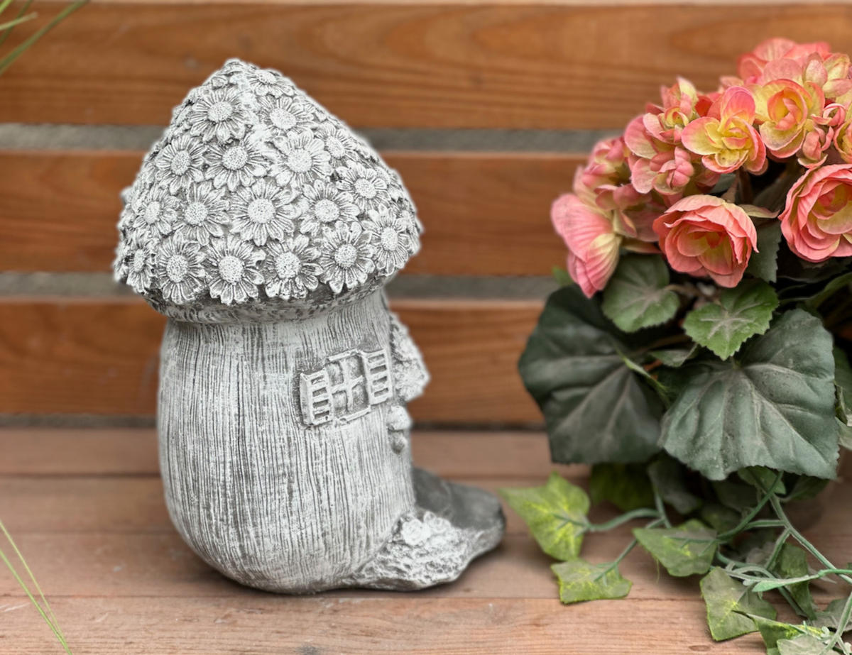 FEEN- und Elfenhaus aus Steinguss, handgefertigt, frostsicher - Grau, Stein (20/24/15cm) - stoneandstyle