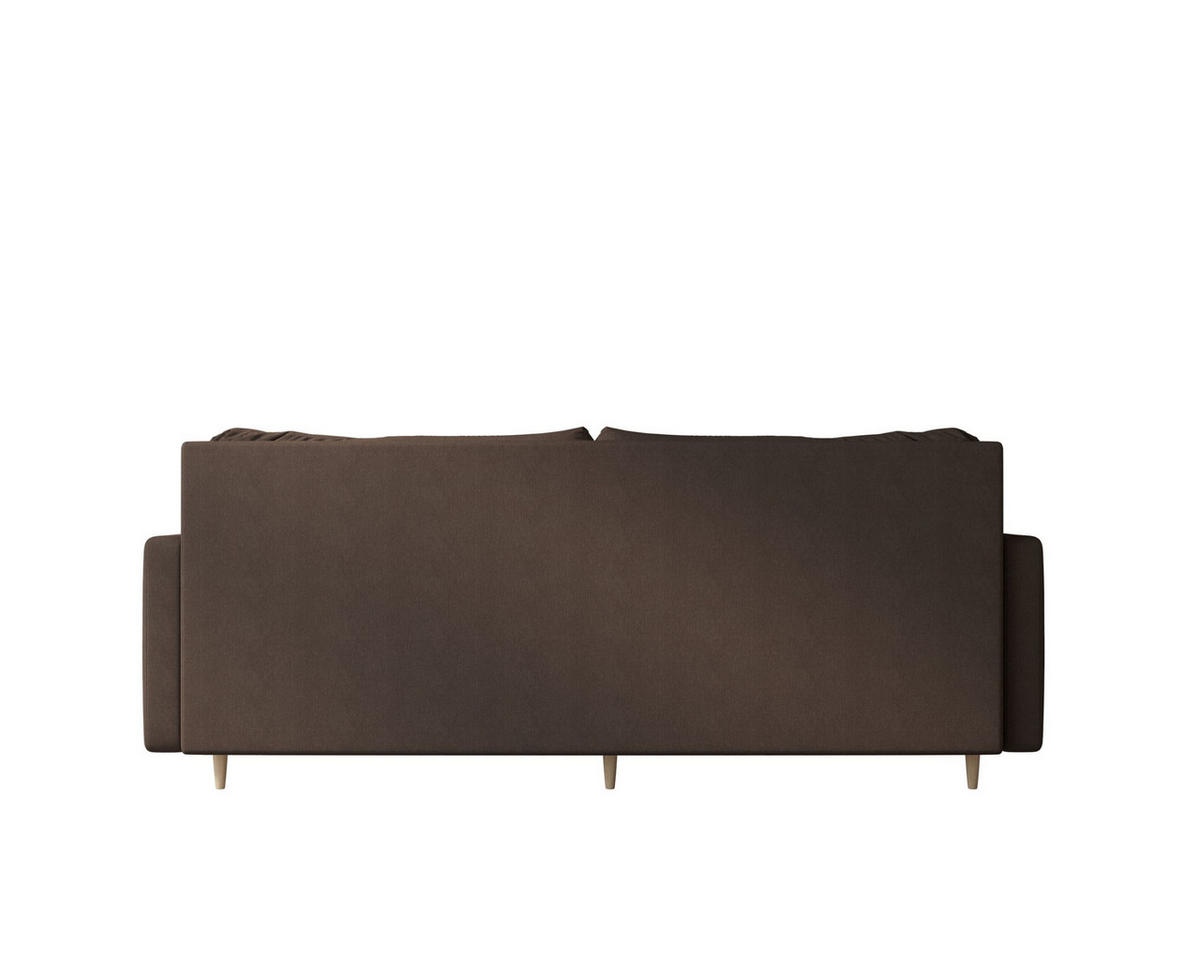 SOFA ASTRA mit Schlaffunktion COSMIC 800 mit Stauraum - Dunkelbraun, Textil (90/88/228cm) - Bedante