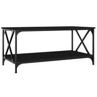 COUCHTISCH Schwarz 100x50x45 cm Holzwerkstoff und Eisen - Schwarz, Holzwerkstoff (100/50/45cm) - furnicato