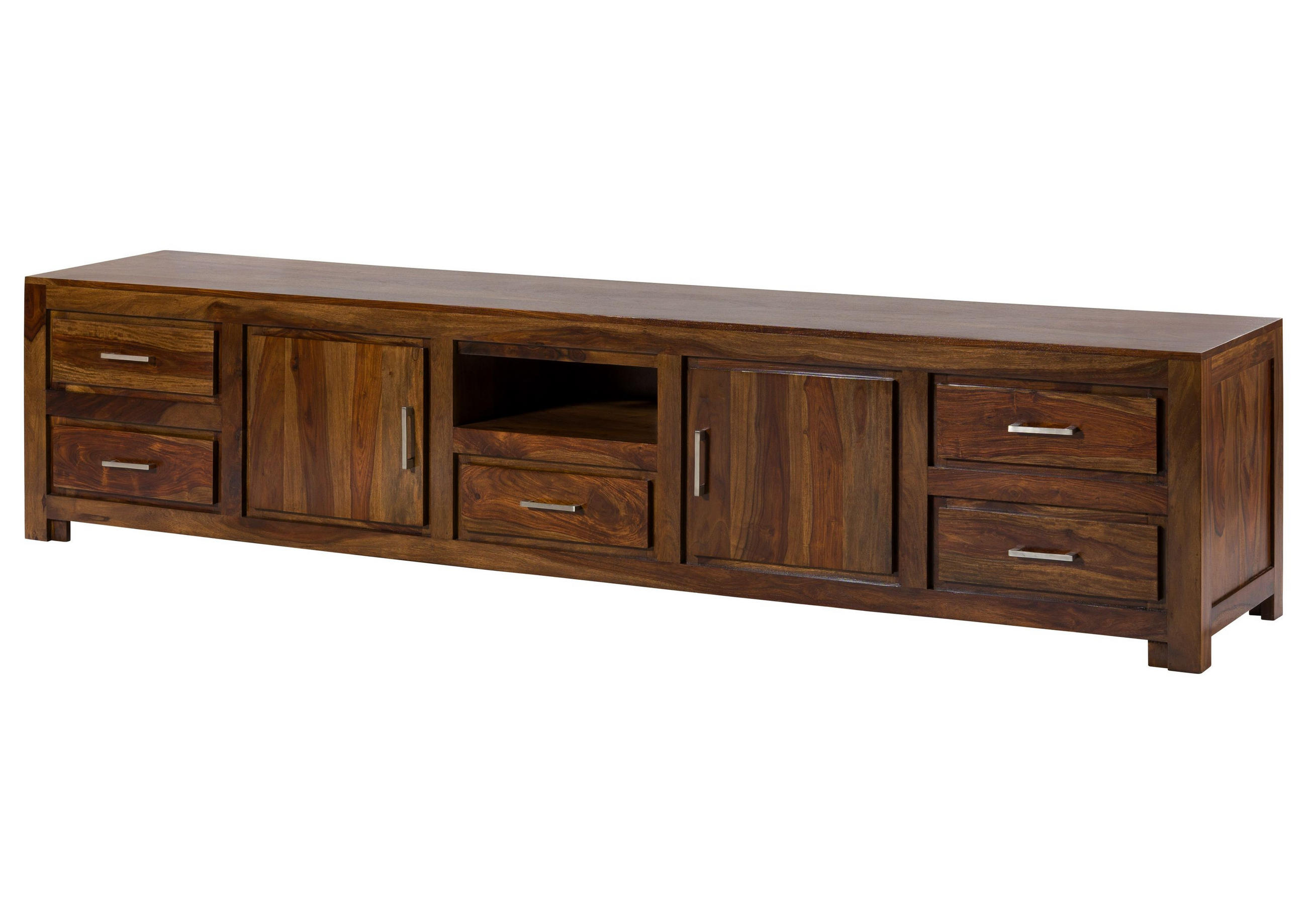 TV-BOARD Sheesham 260x50x56 braun lackiert METRO LIFE #138 - Braun, Holz (260/56/50cm) - Massivmoebel24