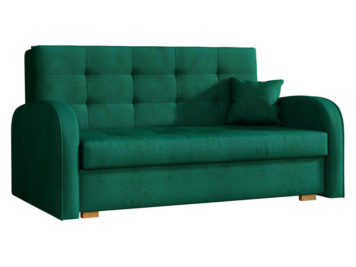 SCHLAFSOFA Viva Gold III - Smaragdgrün/Braun, Holz/Textil (153/85/98cm) - MIRJAN24