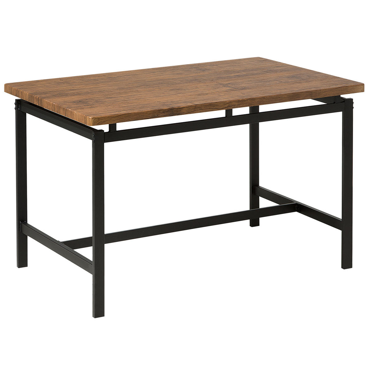 ESSGRUPPE Braun Stahl 4-Sitzer 120 cm Arlington - Schwarz, Holzwerkstoff (120/75/75cm) - Beliani