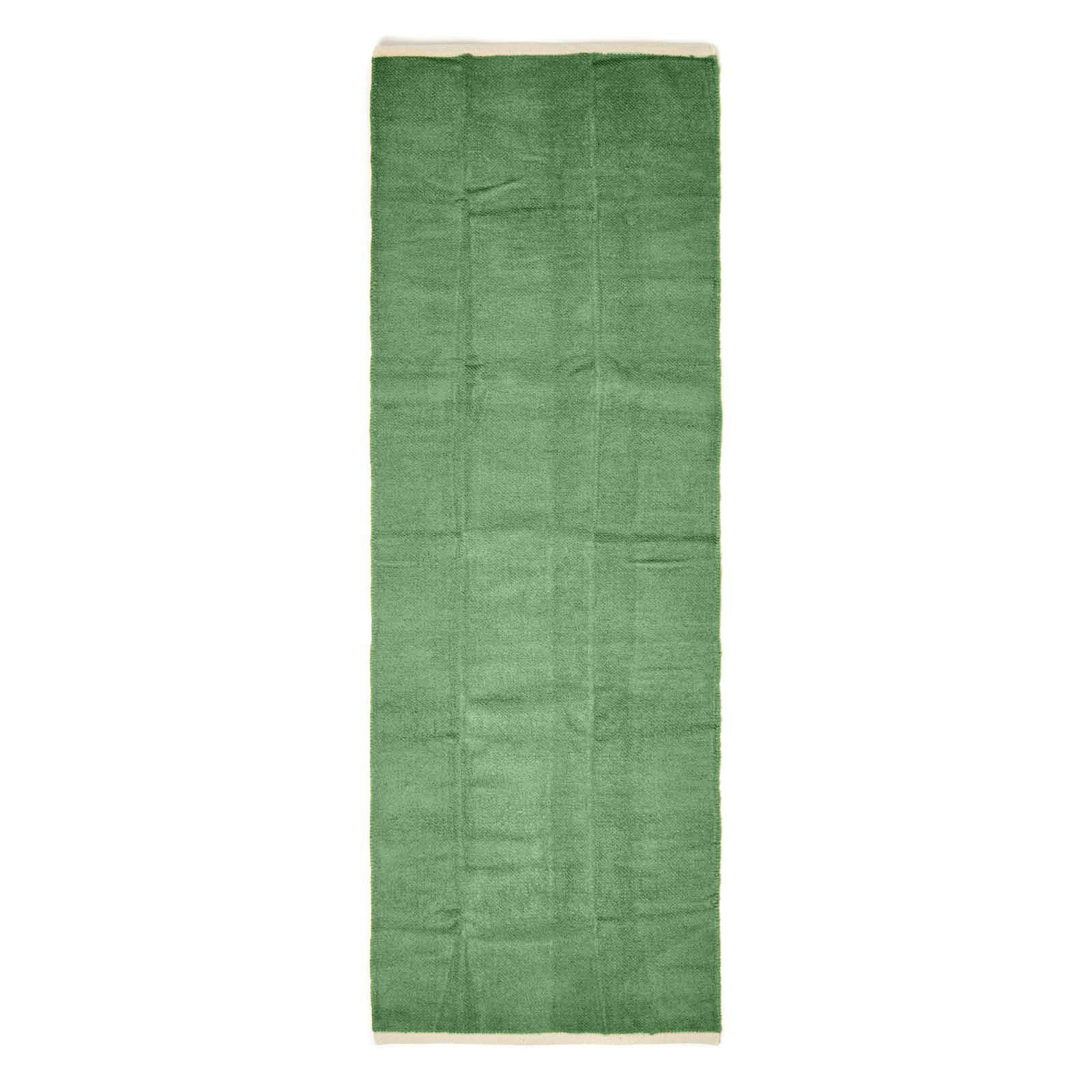 HANDWEBTEPPICH-LÄUFER Chenille 66/200 cm - Dunkelgrün, Textil (66/200cm) - Homescapes
