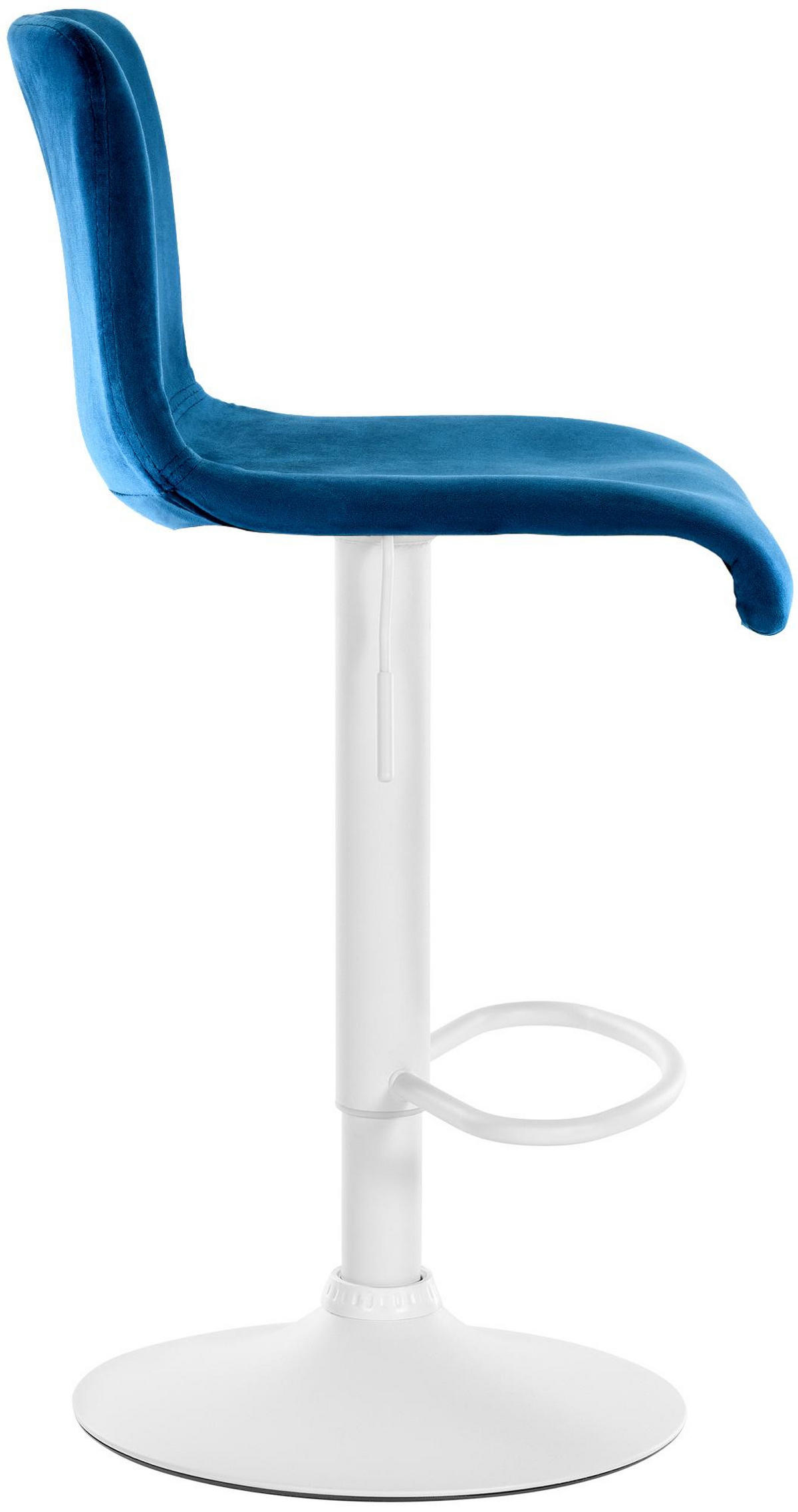 BARHOCKER Samt Blau - Blau, Textil (39/83/36cm) - CLP