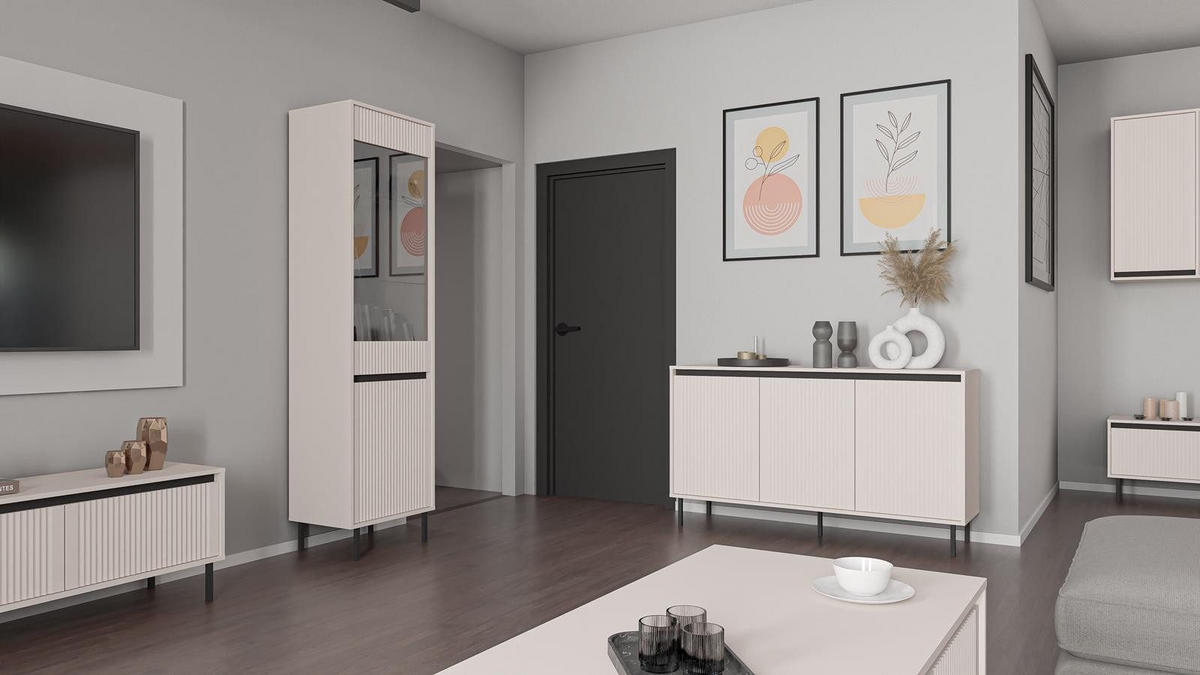 KOMMODE mit 3 schubladen beige CIAO - Beige, Holzwerkstoff (148/100/40cm) - Compleo24