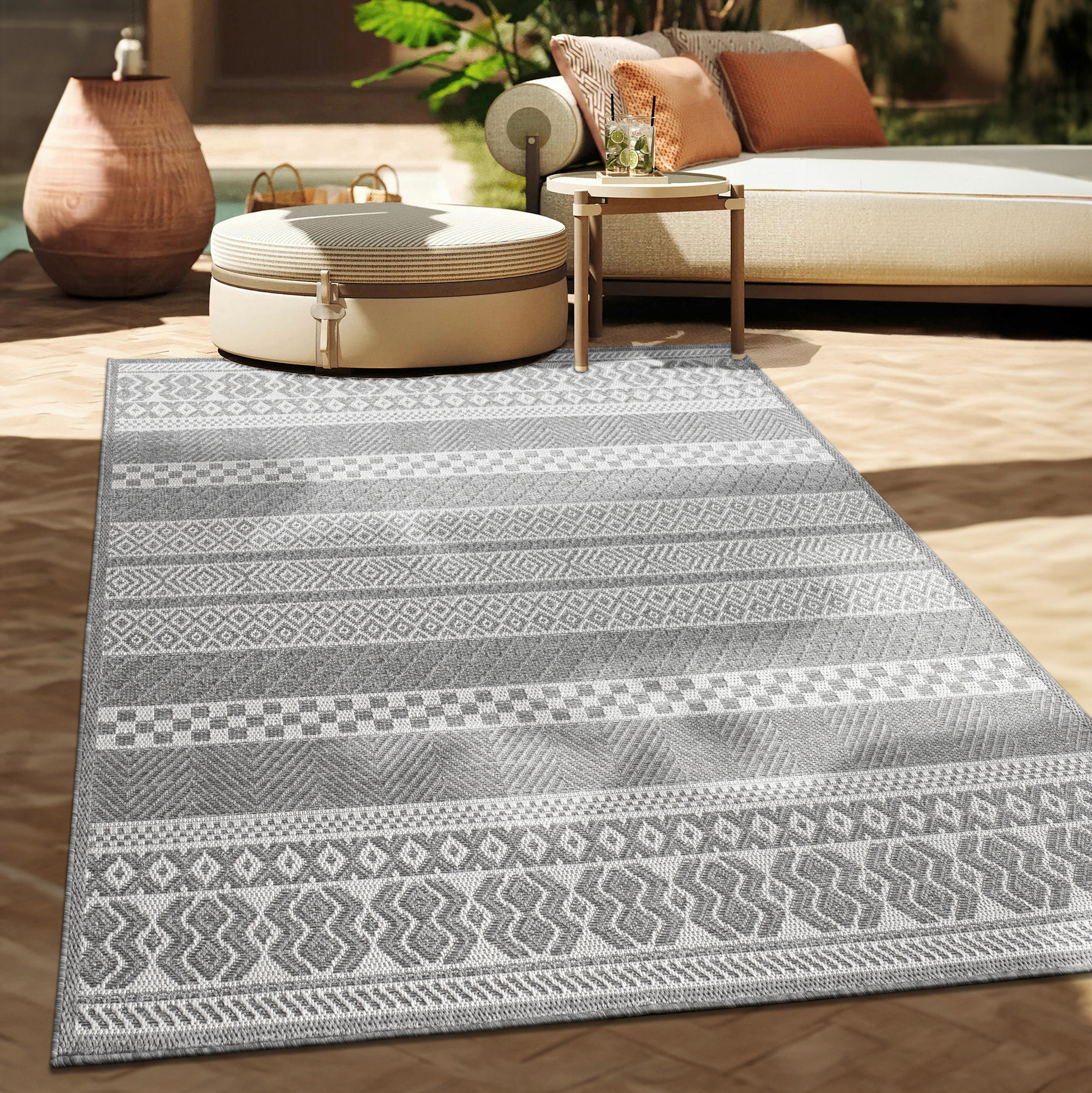 OUTDOORTEPPICH 200/200 cm Vermont 183 - Hellgrau, Textil (200/200cm) - Paco Home