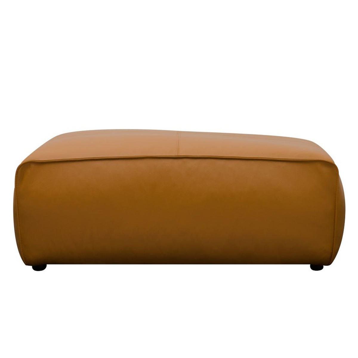 POLSTERHOCKER - Cognac/Schwarz, Leder/Kunststoff (81/38/100cm) - home24