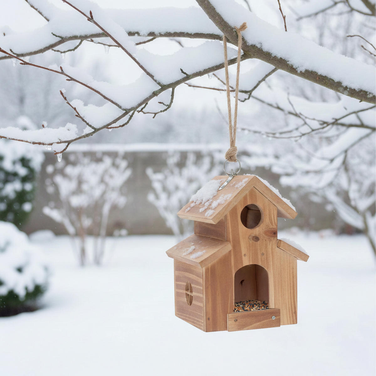 BUDKA - hnědá, dřevo (16.5/21/14.5cm) - Relaxdays