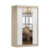 SCHWEBETÜRENSCHRANK Neomi 01 Sonoma Eiche/Weiß mit Spiegel 120 cm - Alufarben/Weiß, Holzwerkstoff/Kunststoff (120/200/61cm)