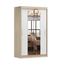 SCHWEBETÜRENSCHRANK Neomi 01 Sonoma Eiche/Weiß mit Spiegel 120 cm - Alufarben/Weiß, Holzwerkstoff/Kunststoff (120/200/61cm)