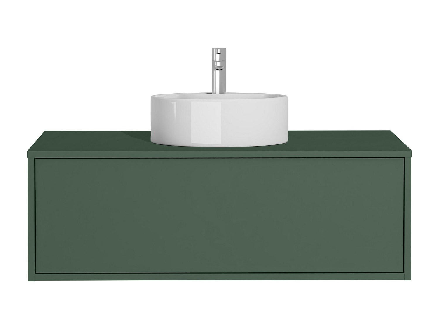 EINZELWASCHTISCH - 94 cm x 47 cm - Holz, Platte - Grün - TEANA - Grün, Holz (94/32/47cm) - Vente-Unique