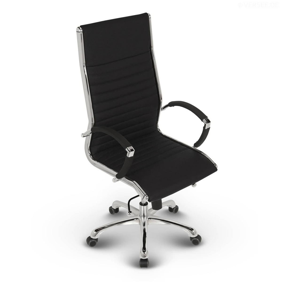 BÜROSTUHL Montreal Stoff Schwarz – ergonomisch, 150 kg belastbar, Sitzhöhe 52-64cm - Schwarz, Textil/Metall (60/121/60cm) - Versee