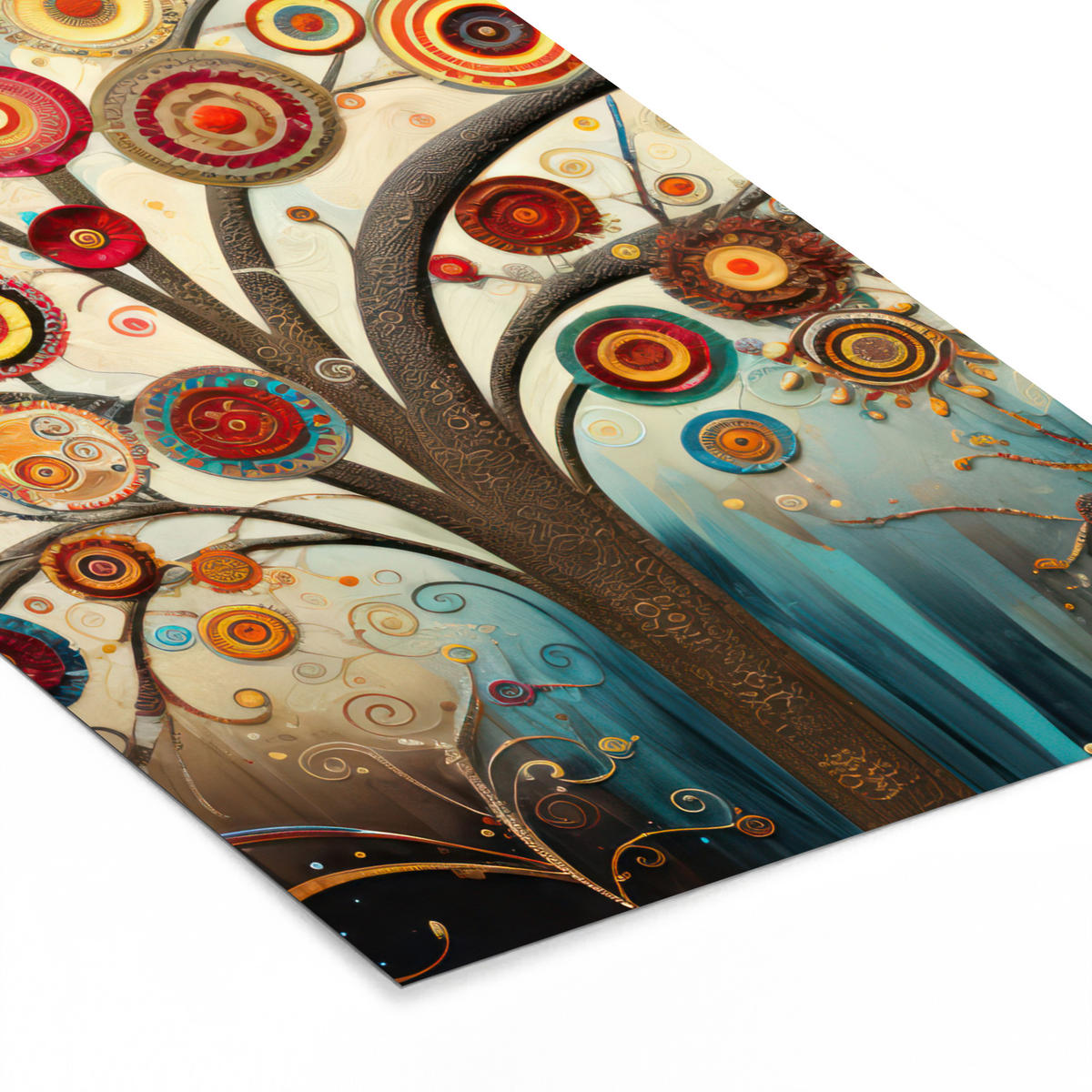 GERAHMTES BILD Baum - Baum des Lebens - Farbe 80x120 cm - Braun, Papier (80/120cm) - MuchoWow