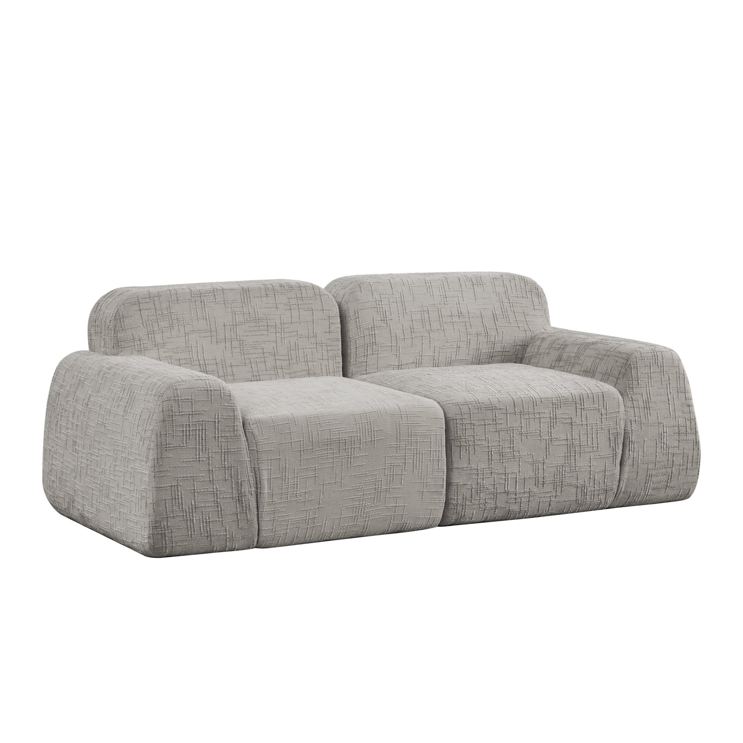 2-SITZER SOFA Chenille Grau ohne Montage - Grau, Textil (198/73/90.5cm) - WISHDOR