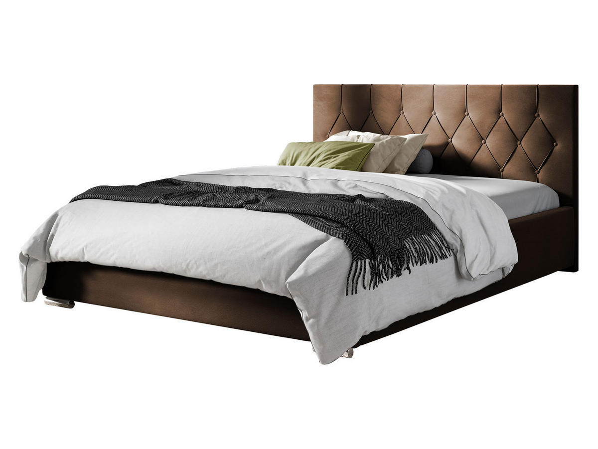 POLSTERBETT Sky Tap - Braun, Holz (200/200cm) - MIRJAN24