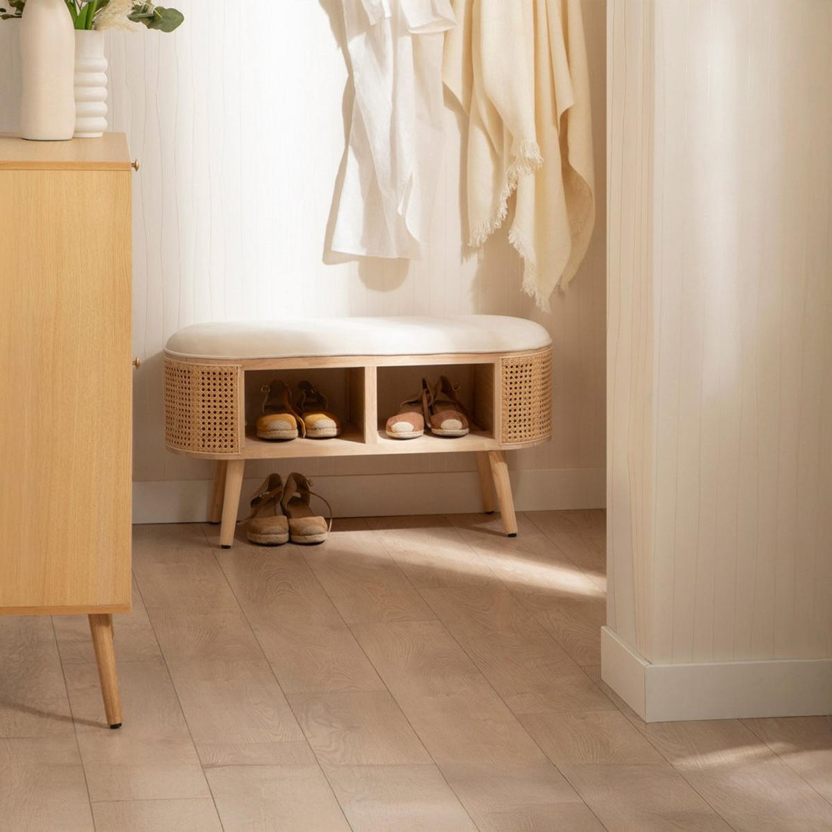 BETTENDE Chela Natürlich 90 cm x 47 cm - Naturfarben, Textil (90/47/35cm) - Klast Home