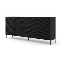 KOMMODE Schwarz, Schwarz 200/87/42 - Schwarz, Holzwerkstoff (200/87/42cm) - RAUMHIRSCH FURNITURE