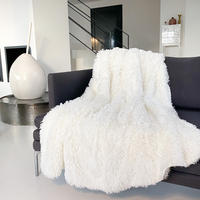 DECKE in Langhaaroptik Longwool 130x170 Naturel - Weiß, Textil (130/170cm) - LE COMPTOIR DE LA PLAGE