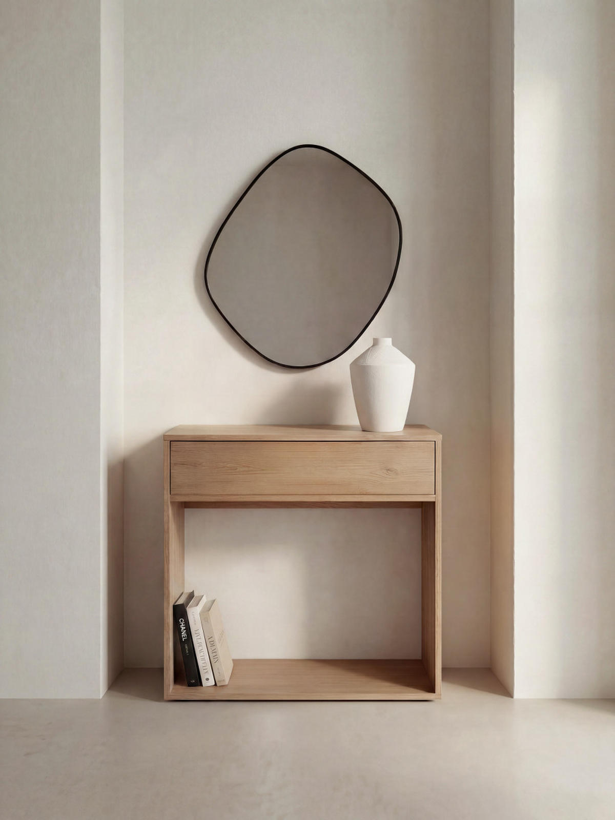 KONSOLE Hegas Natur 80 cm x 81 cm - Braun, Holzwerkstoff (80/81/25cm) - Kenay Home