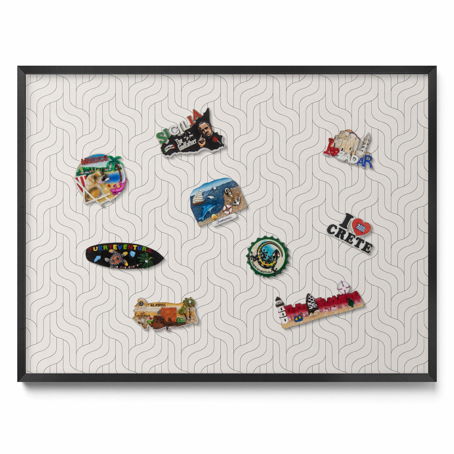 TULUP MAGNETICKÁ TABULE 80x60 cm černý rám – Tmavá kamenná struktura