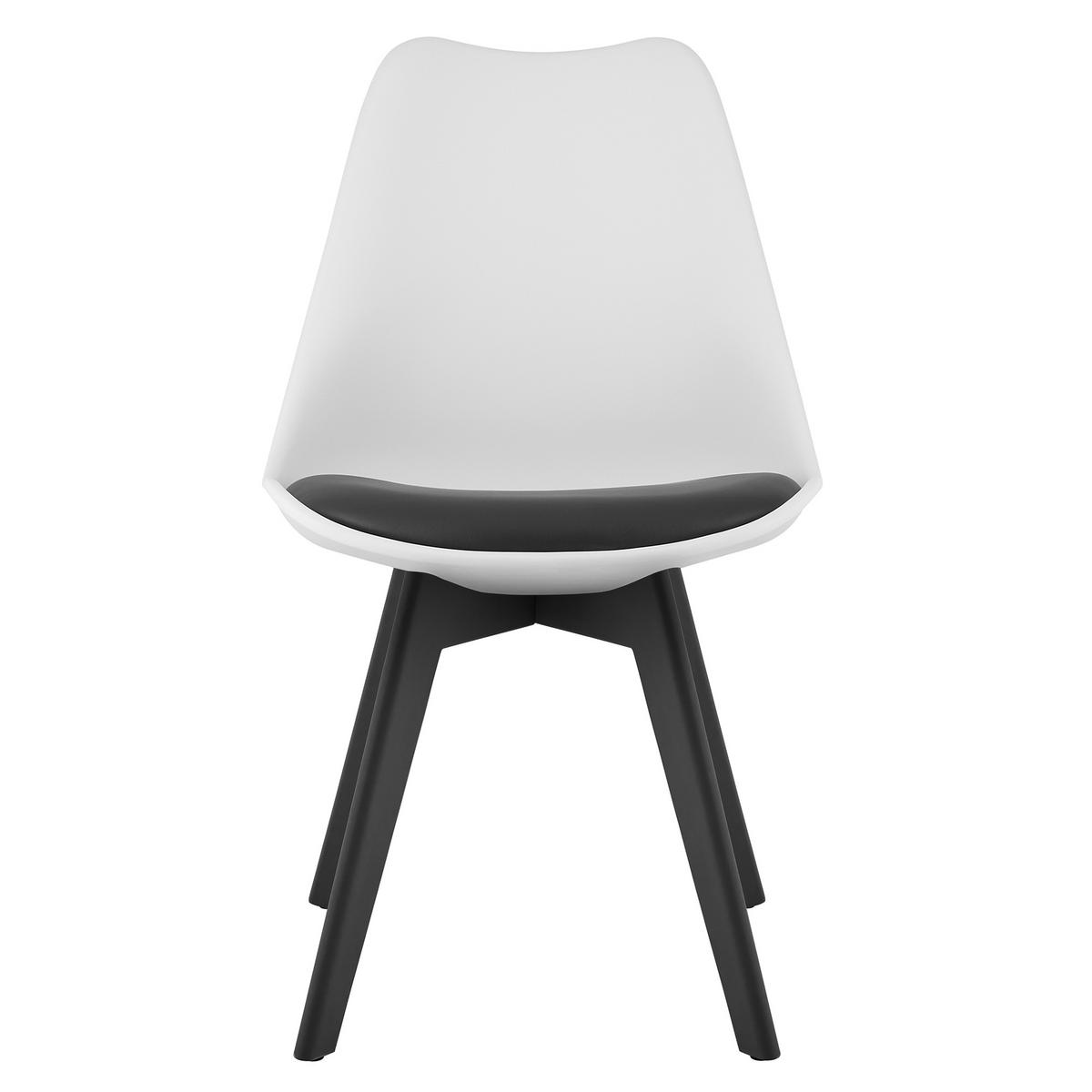 STUHL Weiß-Schwarz 49x43 cm MARK Überzeitliches Design - Weiß, Holz (49/50/43cm)