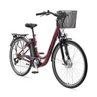 E-BIKE Cityrad Multitalent RC822 Für Damen u. Herren 374,4 Wh Frontmotor 7-Gang-Kettenschaltung 28 Zoll - Weinrot, Metall (114.5cm) - Telefunken