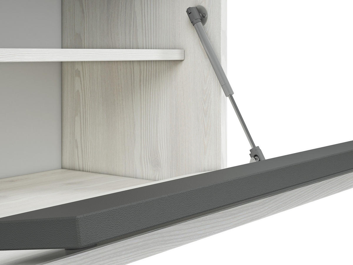 SITZBANK Hyga Pinie weiß / anthrazit 70 / 34 / 47cm - Weiß/Grau, Holz/Holzwerkstoff (70/47/34cm) - Feldmann-Wohnen