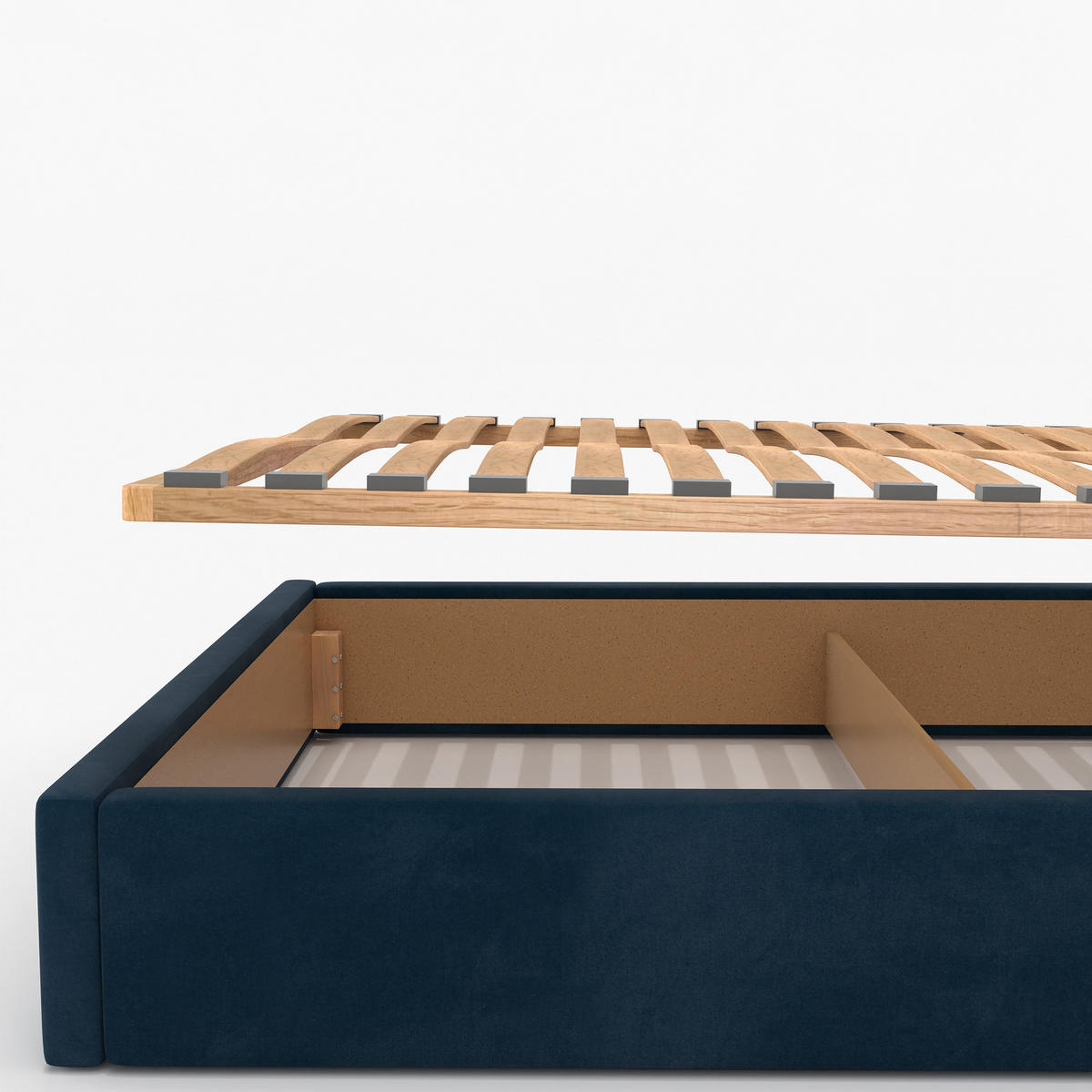 POLSTERBETT 140x200cm Bett mit Stauraum Lattenrost Dunkelblau - Dunkelblau, Holz/Holzwerkstoff (140/200cm) - Muralo