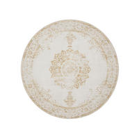 VINTAGE-TEPPICH George waschbar ø 160 cm rund - Gelb/Creme, Kunststoff (160/160cm) - benuta