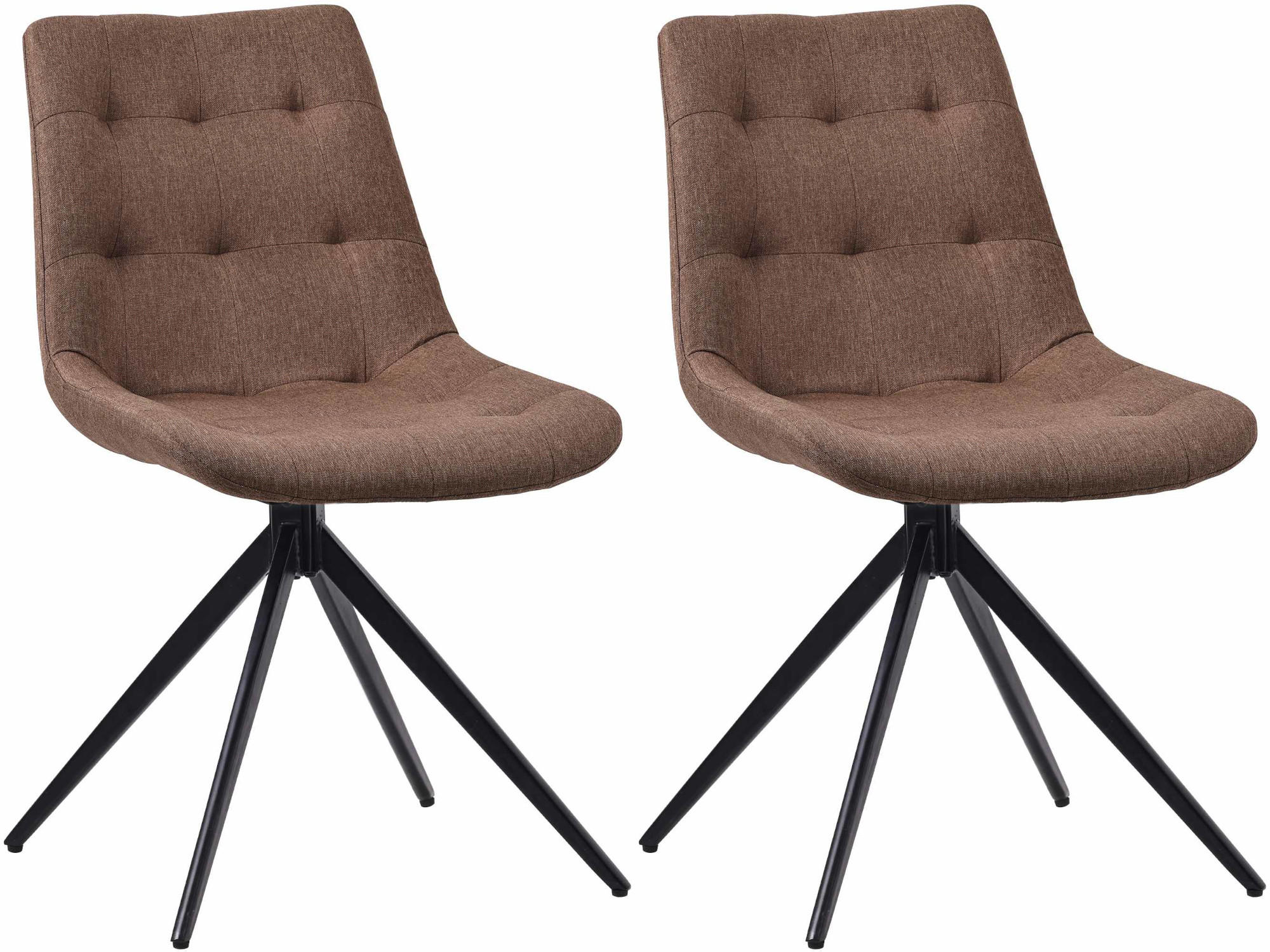 DREHSTUHL 2er Set Stoff Taupe - Taupe/Schwarz, Textil/Metall (48/82/56cm) - CLP