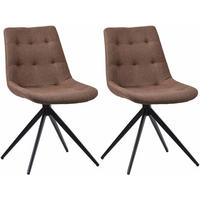 DREHSTUHL 2er Set Stoff Taupe - Taupe/Schwarz, Textil/Metall (48/82/56cm) - CLP