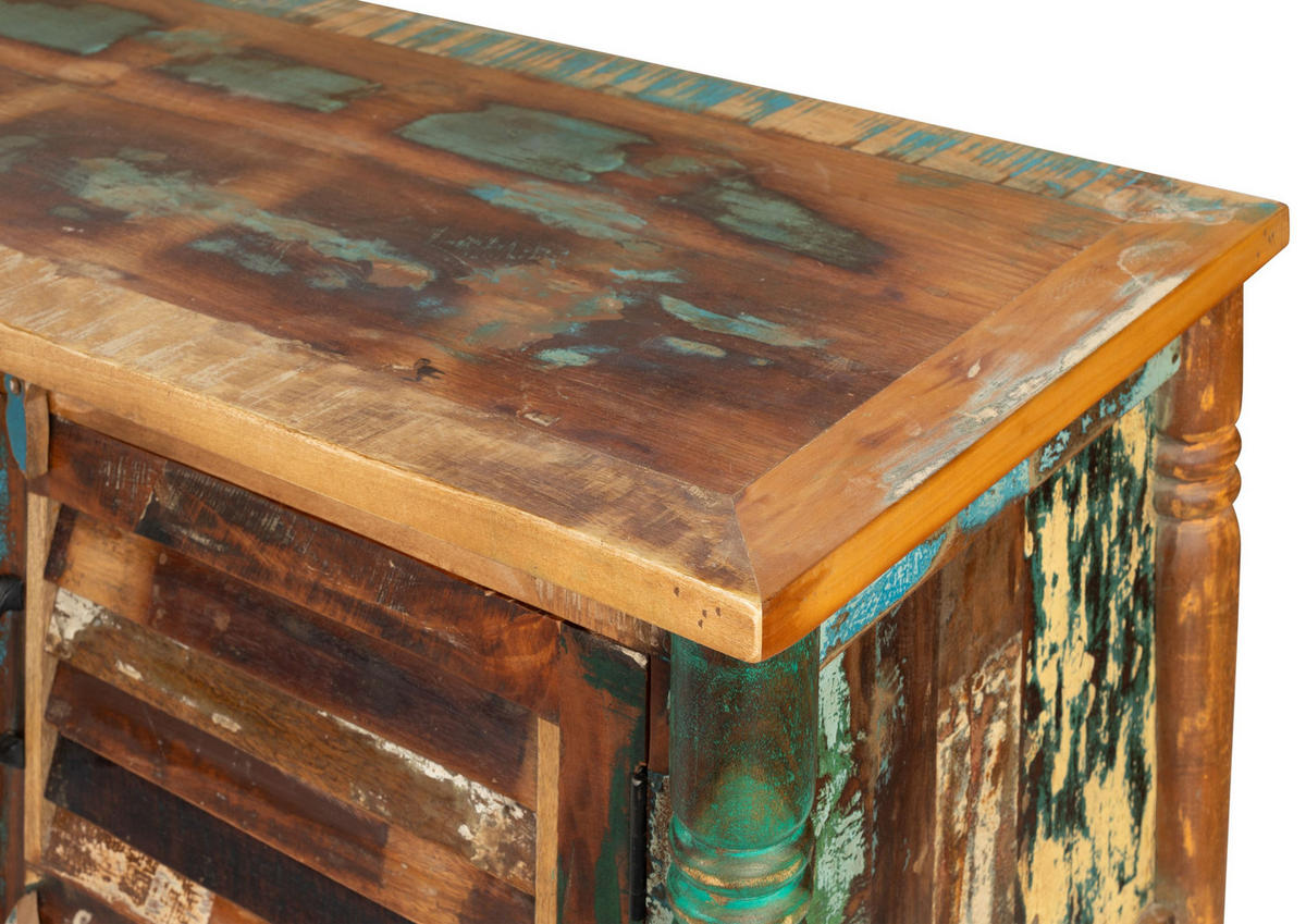 TV-BOARD Altholz 220x50x55 mehrfarbig lackiert FABLE #34 - Multicolor, Holz (220/55/50cm) - Massivmoebel24