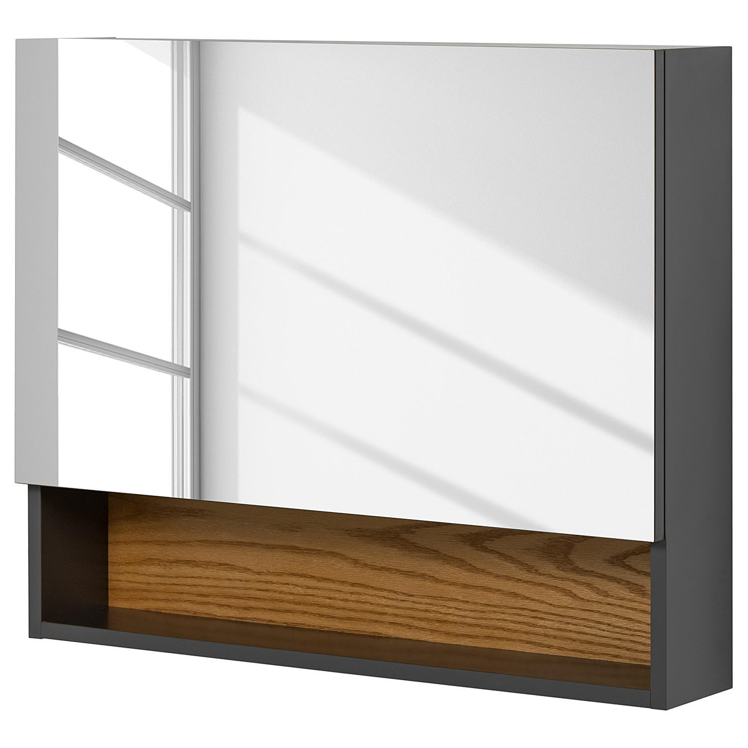 SPIEGELSCHRANK - Grau, Holzwerkstoff (80/65/15cm) - home24