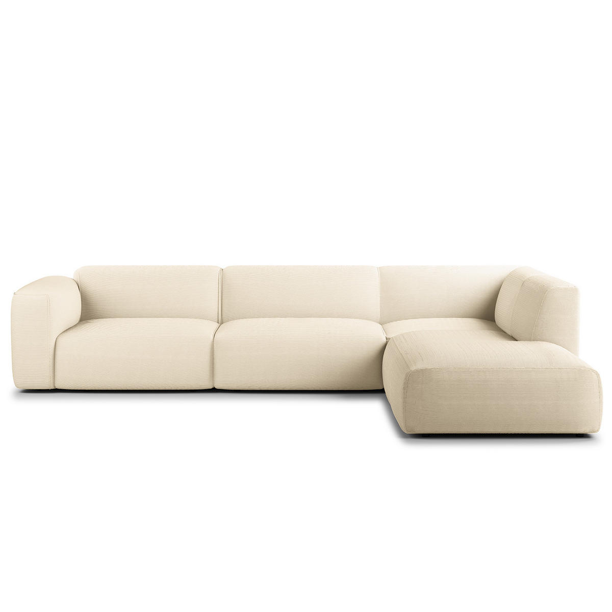 3-SITZER ECKSOFA mit Recamiere - Beige/Schwarz, Kunststoff/Textil (295/231cm) - home24