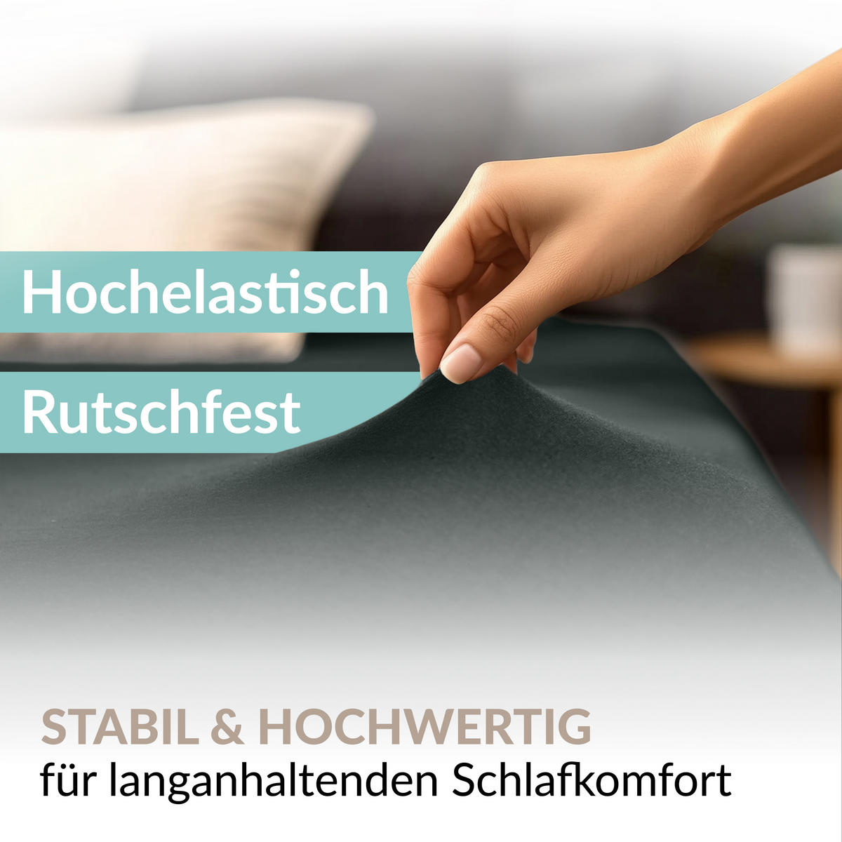MAKO-JERSEY-BETTLAKEN 180x200 - 200x200 Feine Spannbettlaken aus 100% Baumwolle, Spannbetttuch Laken Uni Anthrazit - Anthrazit, Textil (200/200cm) - Carpe Sonno