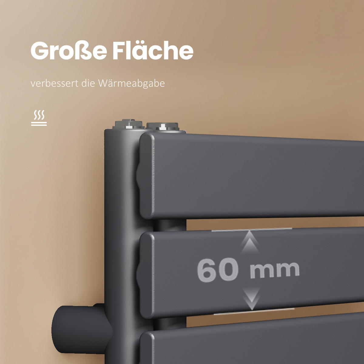 HEIZKÖRPER wasserführend Anthrazit 104,1/60/5,9 cm - Anthrazit, Metall (60/104.1/5.9cm) - EMKE