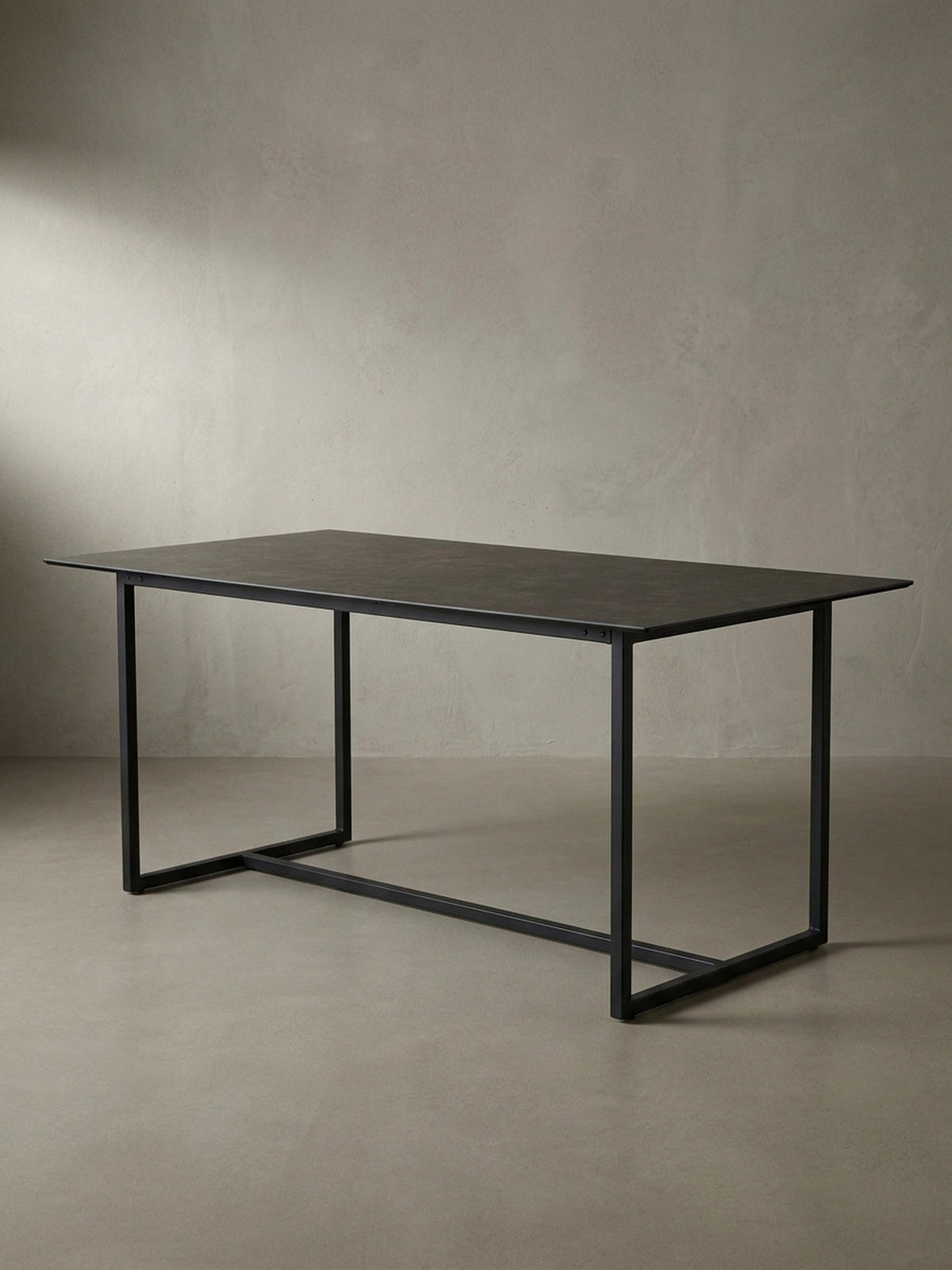 ESSTISCH Glas Keramik Marmoroptik Designer 180x90 ARCTIC, Schwarz 180x90x76 cm - Schwarz, Glas/Metall (90/180/76cm) - KADIMA DESIGN