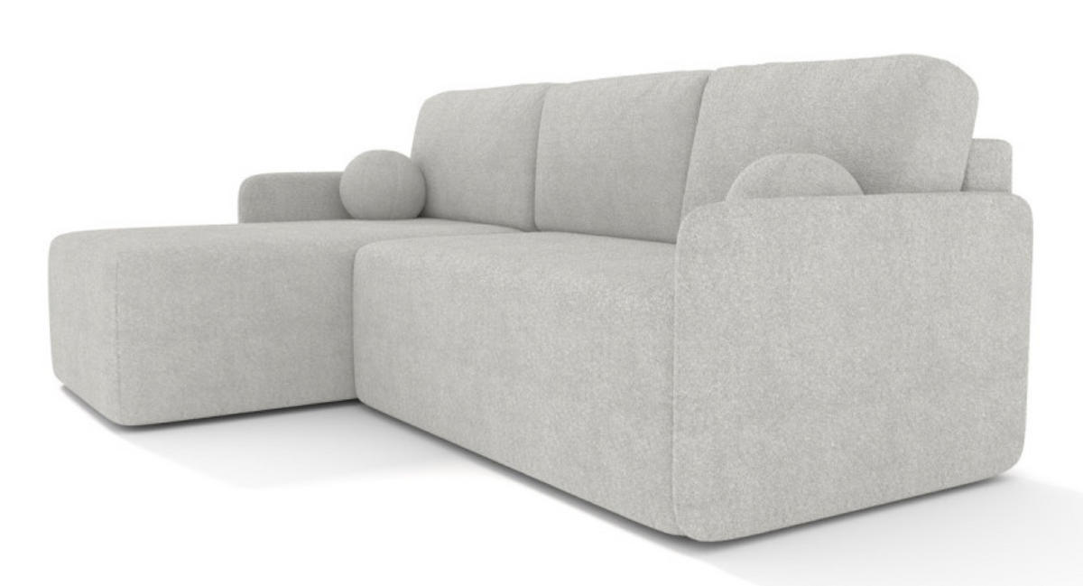 ECKSOFA Grau BLUMEN Boucle Universal - Grau, Textil (212/142cm) - Sepro Meble