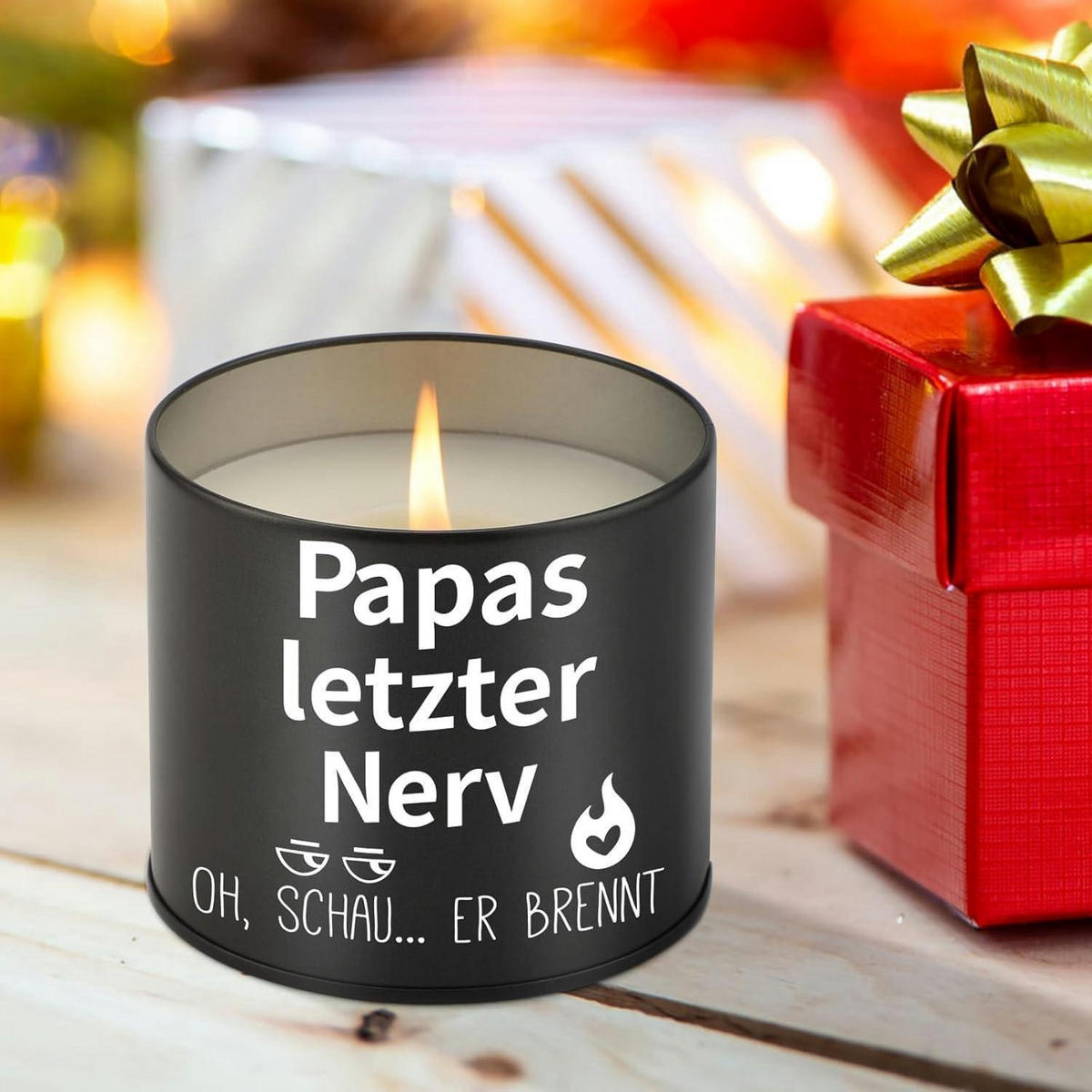 DUFTKERZE Papa Geschenk Lavendel 9oz - Schwarz, Paraffin (7.5cm)