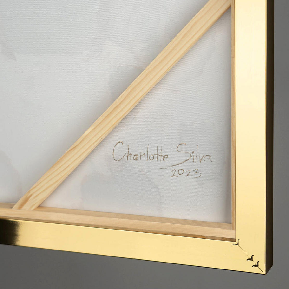 GEMÄLDE Rhythmus der Unendlichkeit Schattenfugenrahmen Gold 140x100 cm - Goldfarben, Holz (140/100cm) - YS-art gallery