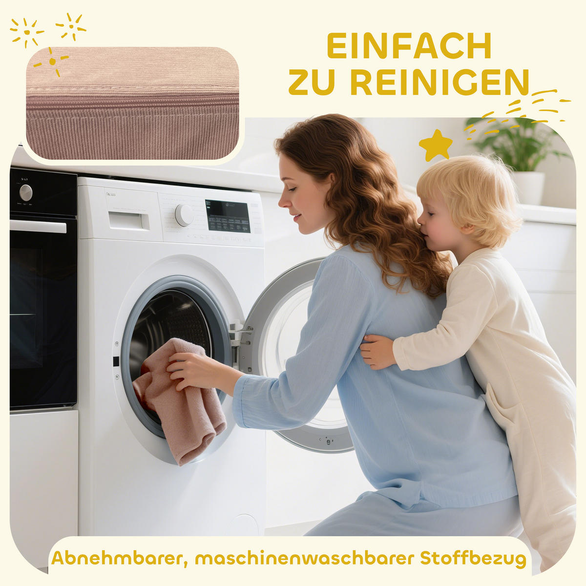 SCHAUMSTOFF Bausteine 12-tlg. Kinder Bausteinset mit Cord-Optik Bunt - Multicolor, Textil (40/160cm) - AIYAPLAY