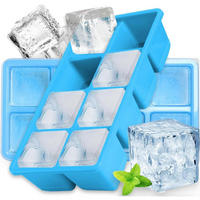 EISWÜRFELFORM 2-teiliges Set mit Deckel Blau - Blau, Kunststoff (11/4.5/20cm)