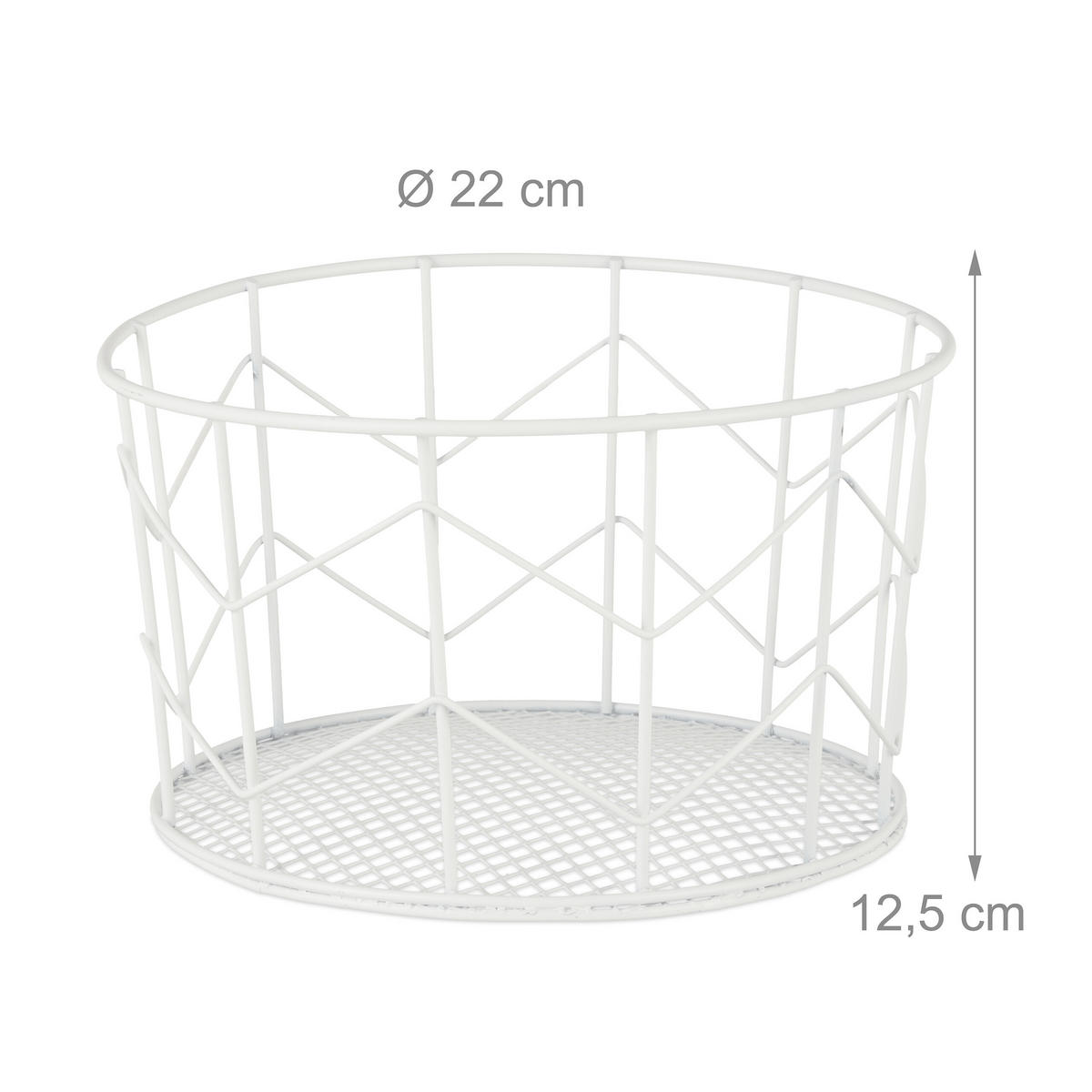 DRAHTKORB - Weiß, Metall (22/12.5/22cm) - Relaxdays