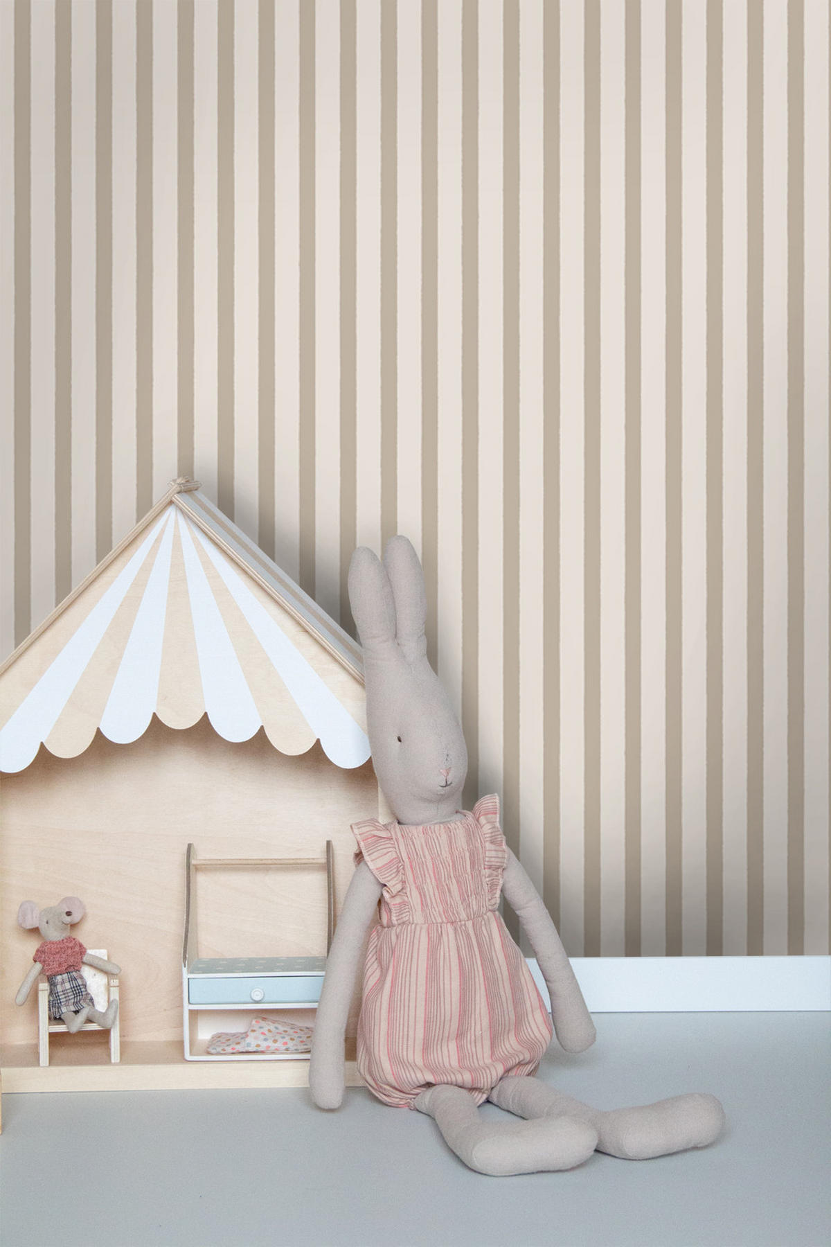 TAPETE horizontal gemalte Streifen 50 x 900 cm - Beige, Papier (50/0.1cm) - Sanders & Sanders
