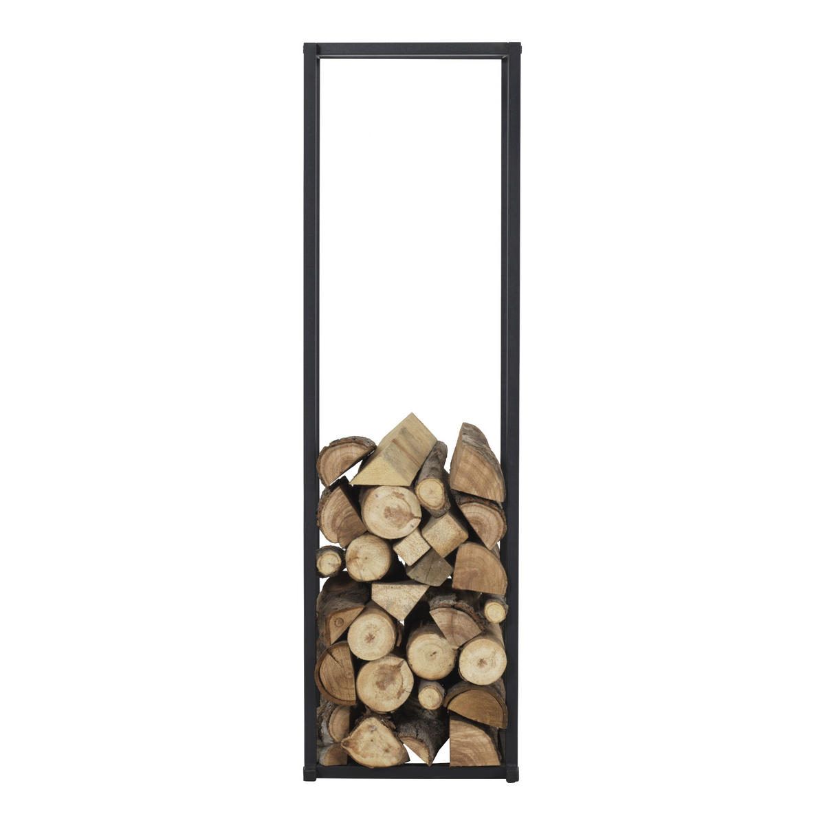 KAMINHOLZREGAL Tibro - Schwarz, Metall (35/120/35cm) - [en.casa]